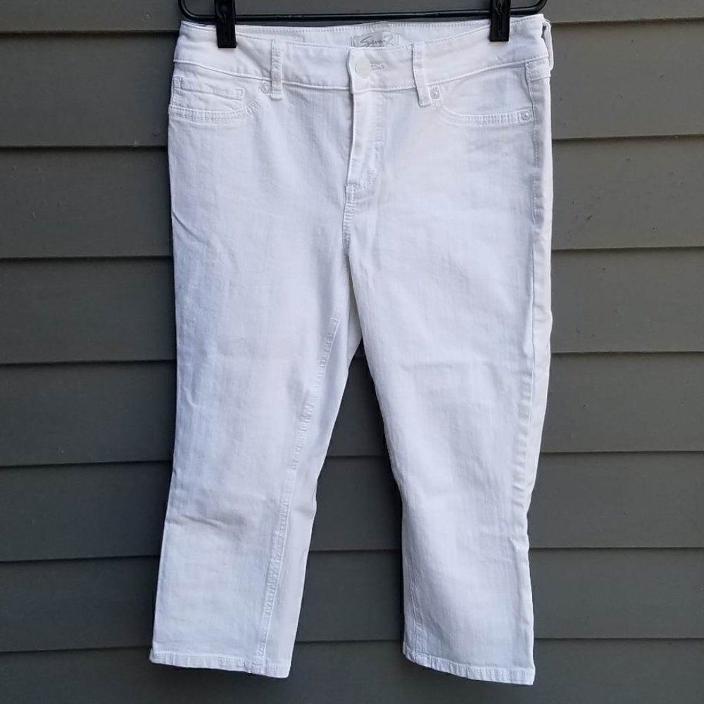 White Seven 7 Skinny Cropped Jeans Size 10